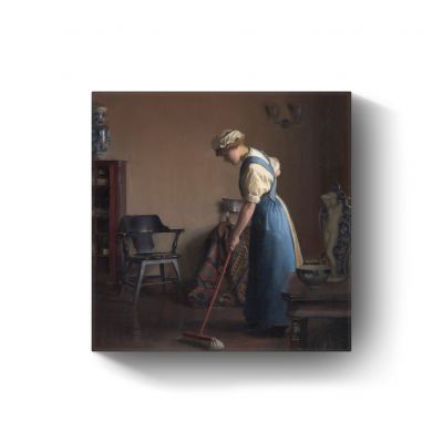 Girl sweeping I door William McGregor Paxton