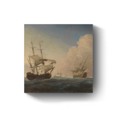 Veroverde Engelse schepen na de Vierdaagse Zeeslag door Willem van de Velde de Jonge 