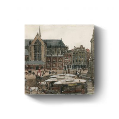De Dam te Amsterdam door George Hendrik Breitner