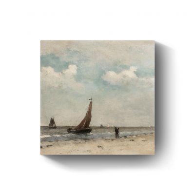 Strandgezicht door Johan Hendrik Weissenbruch